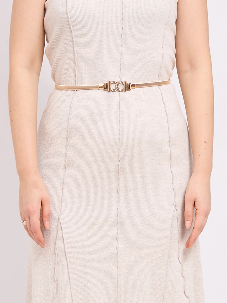 Aurelia Roma – Золотой тонкий женский металлический ремешок с декоративной пряжкой