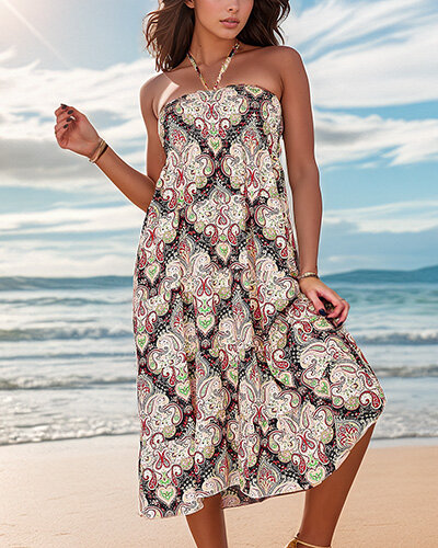 Royalfashion Sieviešu midi kleita ar apdruku