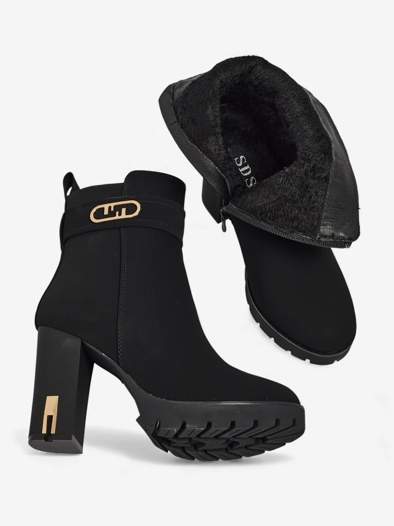 Damen Stiefeletten Öko-Wildleder mit Blockabsatz Tovia