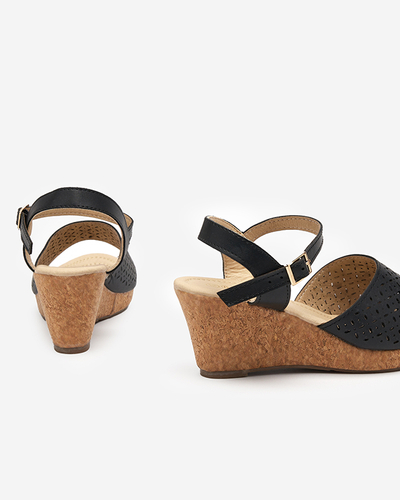 OUTLET Black women's Fugat wedge sandals - Footwear