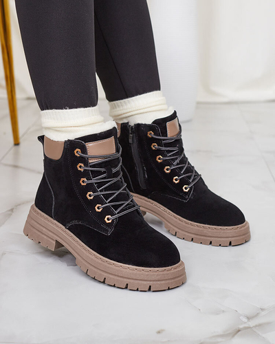Royalfashion Black and brown women's insulated trapper boots Radoras