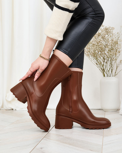 Royalfashion Черные матовые женские сапоги-веллингтоны а'ля Tentiris