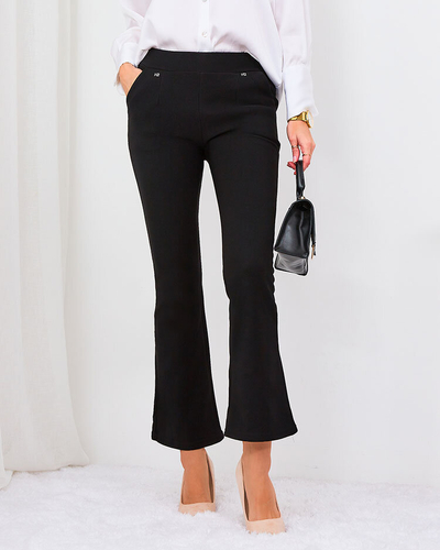 Royalfashion Black women's eco-leather leggings a'la bells