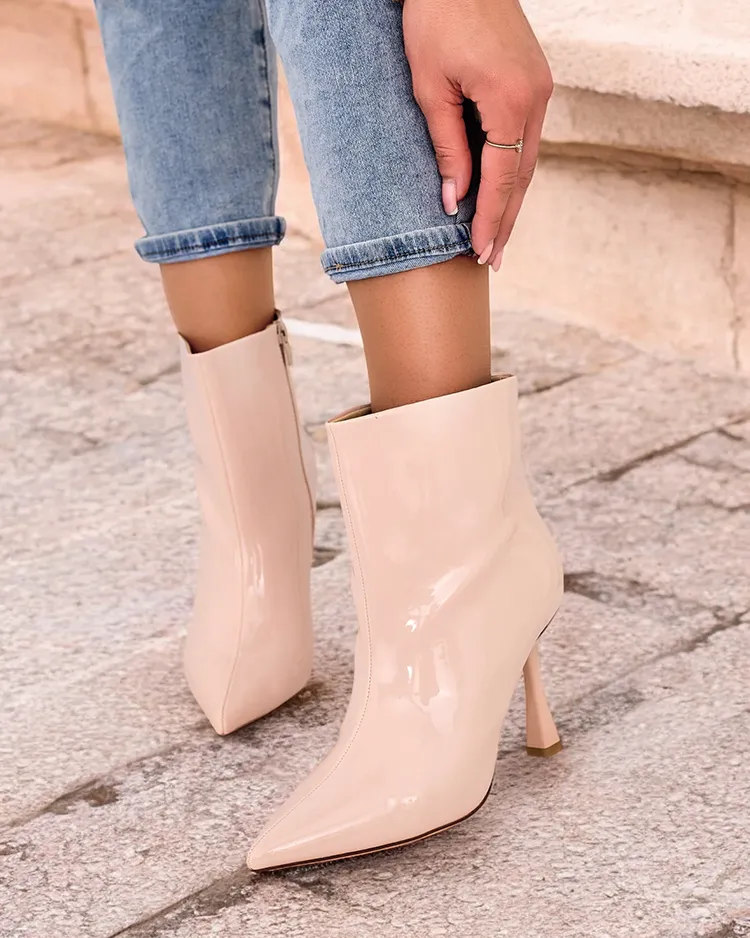 Royalfashion Loori lakoti sieviešu zābaki ar stiletto papēžiem