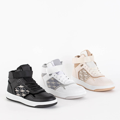 Beige women's high sports sneakers Xosa - Footwear