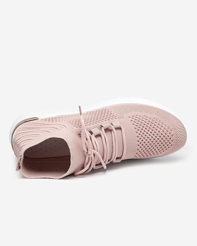 Women's Pink Bamggy Fabric Sports Shoes - Footwear