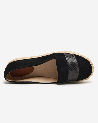 OUTLET Melnas sieviešu espadrilles Sverope - Shoes
