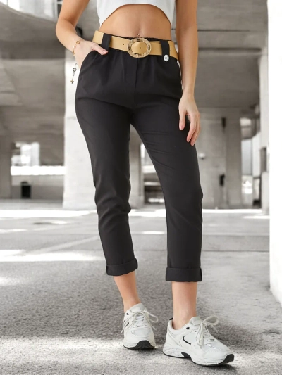 Royalfashion Women's viscose pants with a belt