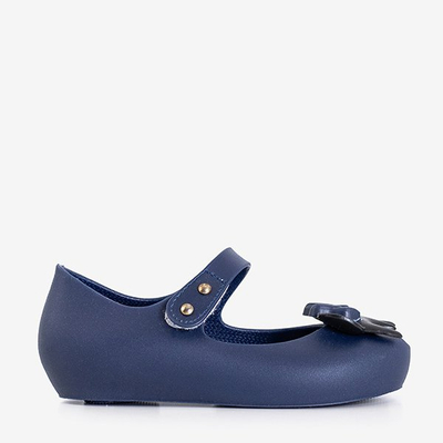 Children's navy blue meliski with decorations from Blanka - Footwear