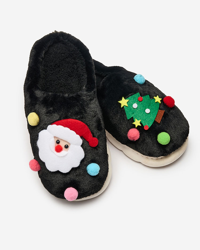 Royalfashion Christmas women's slippers in black Fertemse