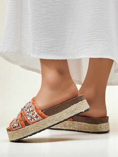 Royalfashion Women's slides with Candy Candy embellishments