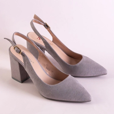 OUTLET Gray women's high-heeled sandals Dolores - Footwear