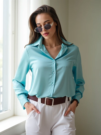 Royalfashion Women's shirt a'la satin