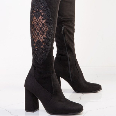 Black boots on a high post Marletto - Footwear