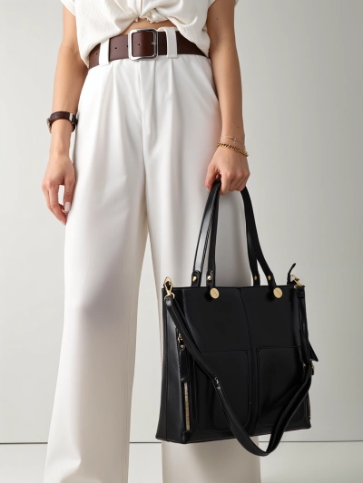 Royalfashion Elegant large women's handbag with pockets