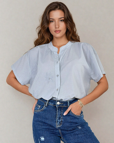 Royalfashion Sieviešu oversize izšūts krekls