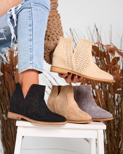 Royalfashion Бежевые сапоги на скрытом якоре a'la cowgirls Besis