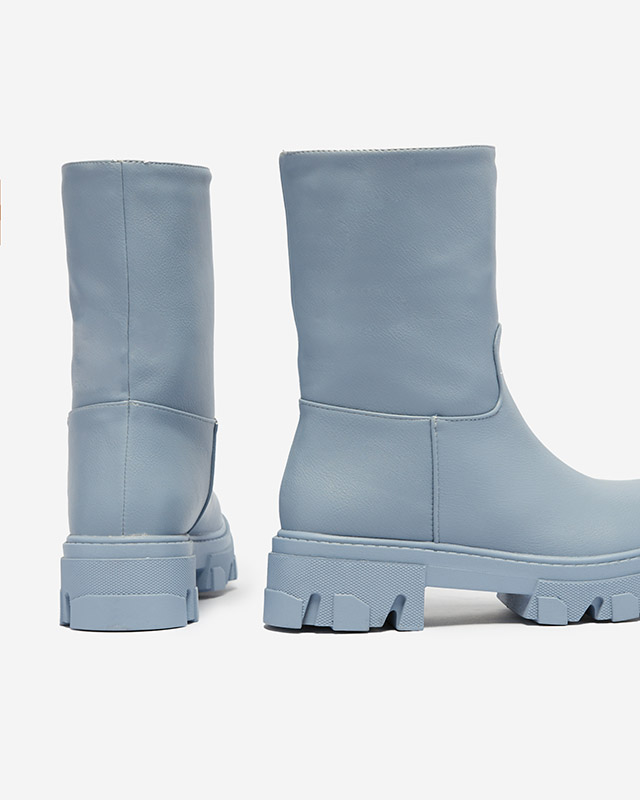 Zili sieviešu slip-on zābaki ar Mekira izolāciju - Apavi