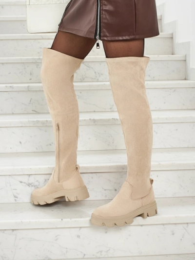 Women's over-the-knee eco-suede boots Maelin