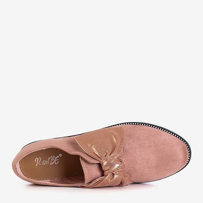 Dark pink flat heeled half shoes with bow Blasea - Footwear