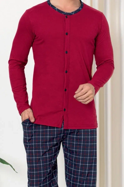 Royalfashion Men's Cotton Pajamas in Check