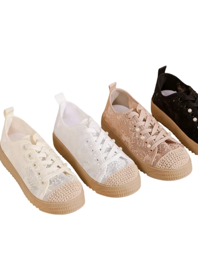Кроссовки Royalfashion для женщин с кружевом и пайетками Nille