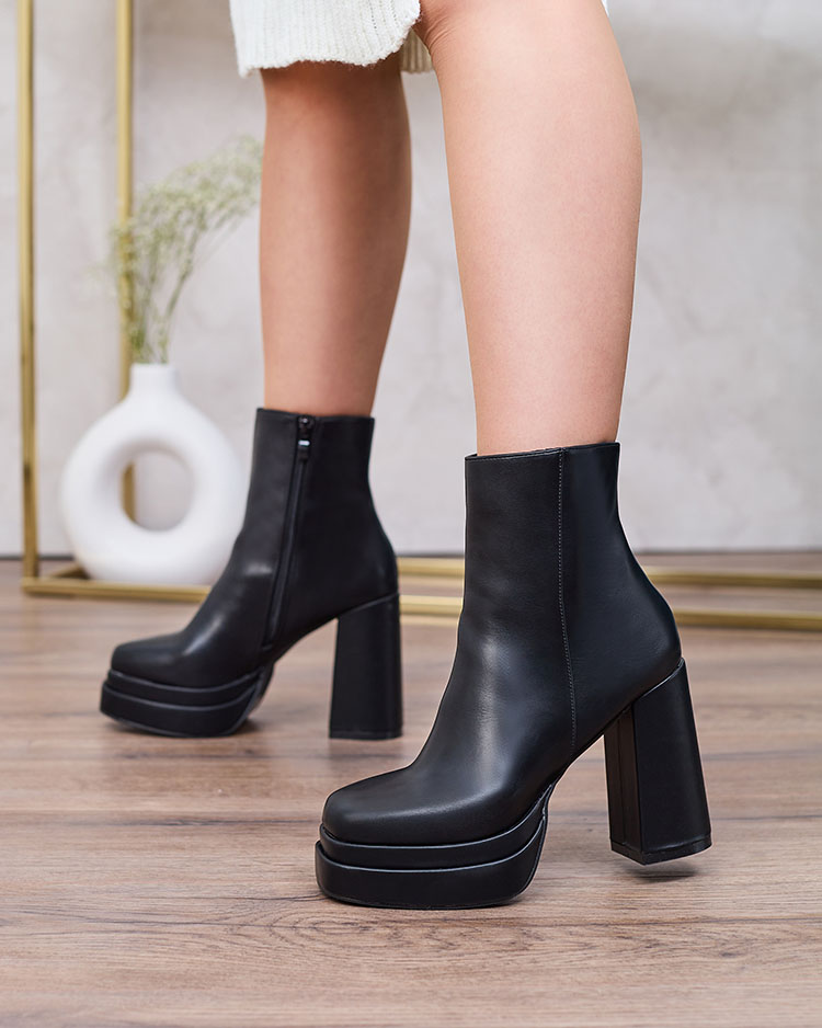 Royalfashion Melni sieviešu zābaki Atotona stiletto