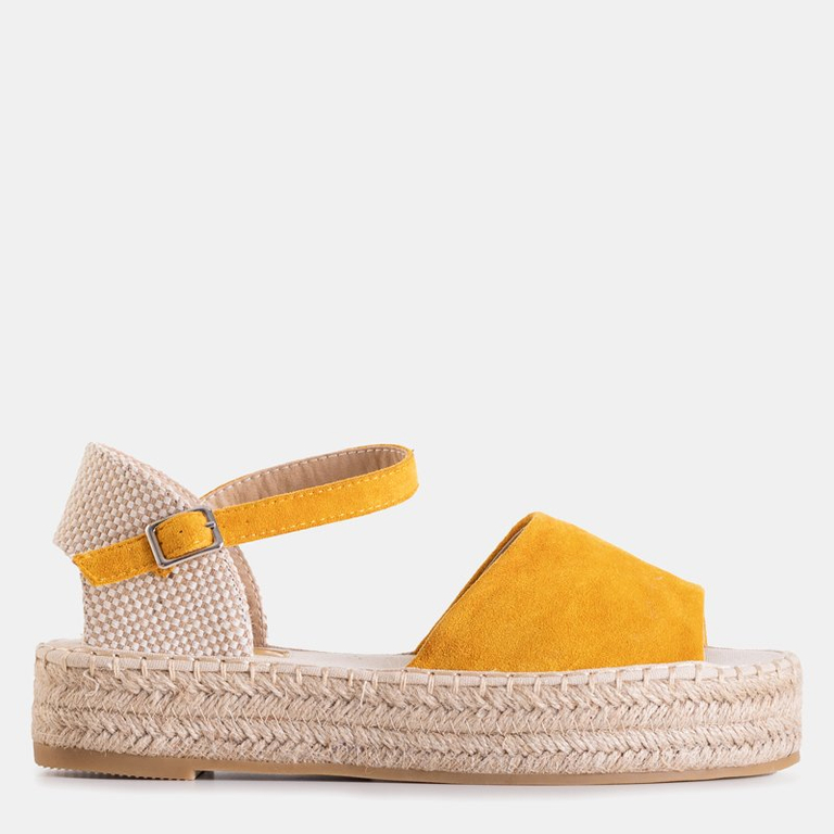 Yellow women's platform sandals Almira - Footwear