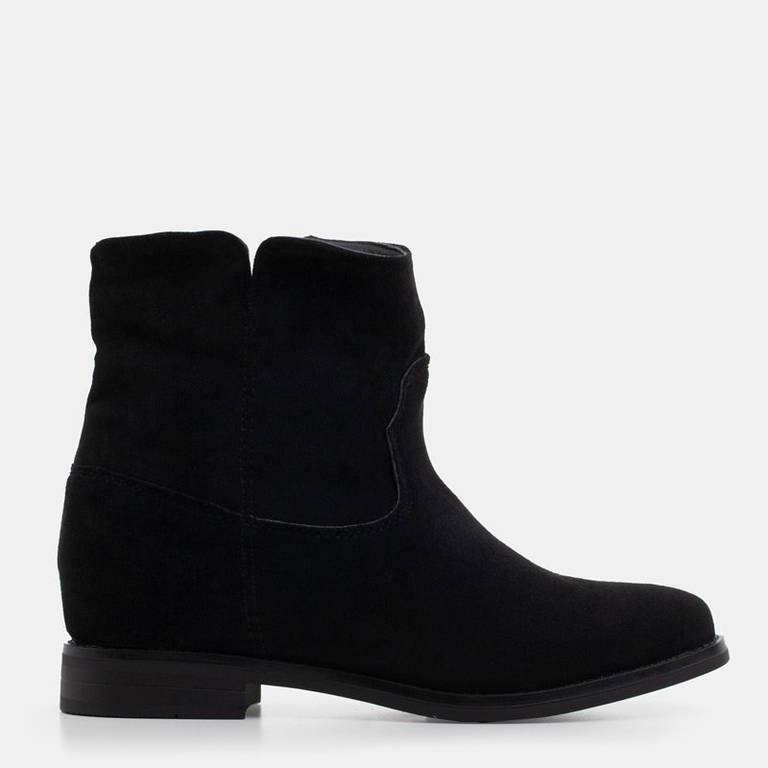 Black ankle boots a'la cowboy wedge Nastu - Footwear