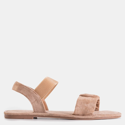 Женские коричневые босоножки из эко-замши Wiskonsin - Обувь