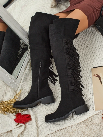 Women's Over-the-Knee Eco-Suede Boots with Fringes Ostrelia