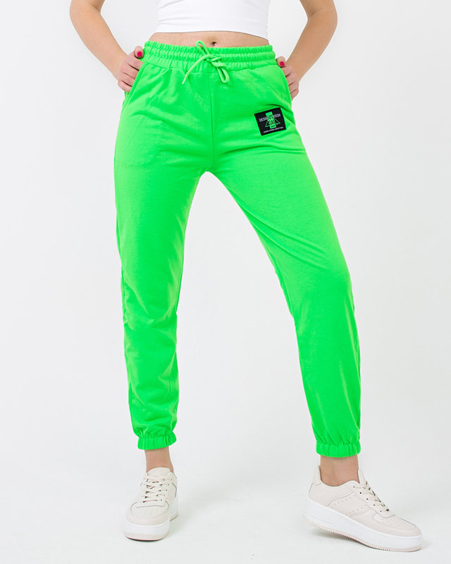 Neon green women's sweatpants - Clothing