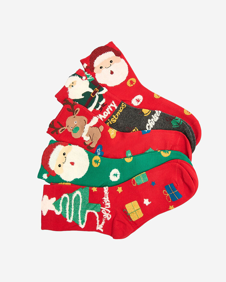 Krāsainas sieviešu zeķes ar Ziemassvētku rakstu - Apakšveļa