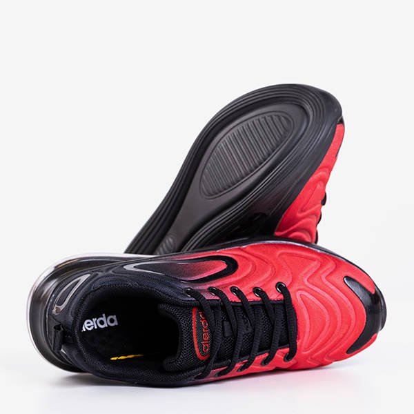 Black and red men's sports shoes with Aierda transparent sole - Footwear