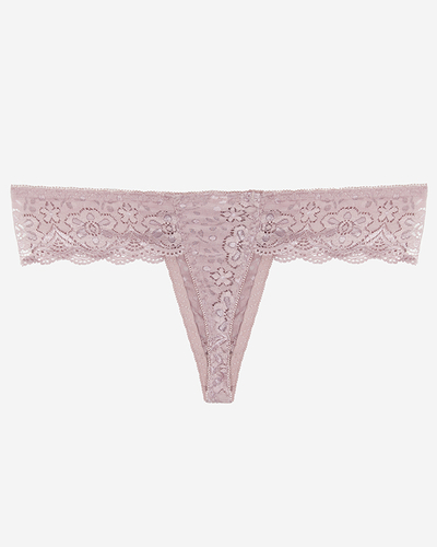 Dark pink women's lace thongs with inscriptions - Underwear