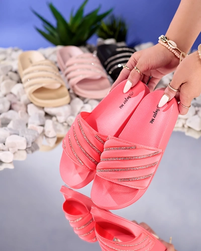 Koraļļu sieviešu čības ar kubiskajiem cirkoniem Mytaris - Apavi