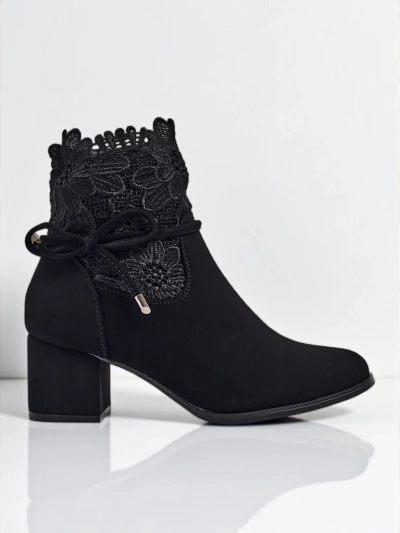 Diana Black Elegant Autumn Ankle Boots