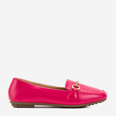 Ladies' fuchsia moccasins with Riltia decoration - Footwear