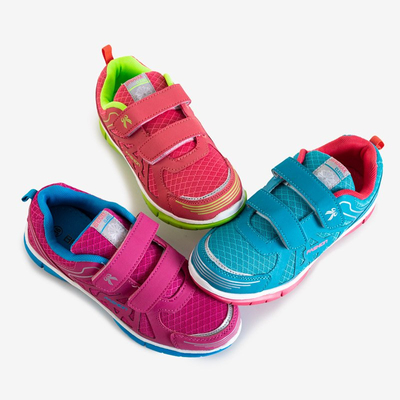 Коралловые детские кроссовки на зеленой подошве Frater