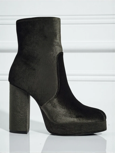 Women's Heeled Ankle Boots Velour Style Miss