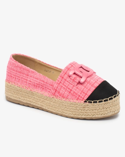 Royalfashion Women's plaid espadrilles in pink Dempik