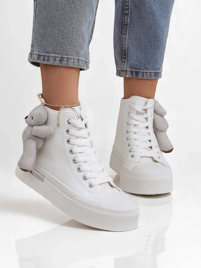 Royalfashion Women's high-top sneakers with Tedi bear