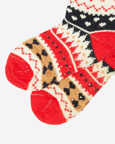 Colorful women's socks with Christmas pattern - Underwear