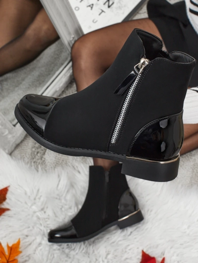 Luna Black Elegant Ankle Boots for Autumn