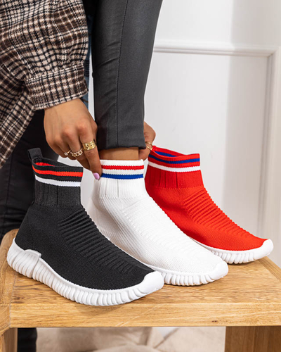 Women's white slip-on trainers by Deloni - Footwear