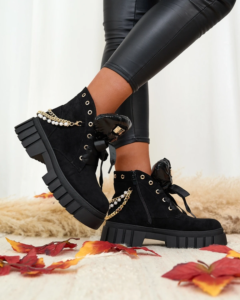 Royalfashion Women's eco suede insulated boots in black Dahaff