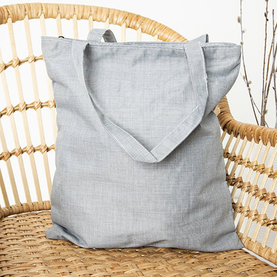 Light gray women's shoulder bag with inscriptions - Accessories