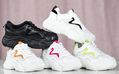 White daddy shoes with pink Mia insert - Footwear 1