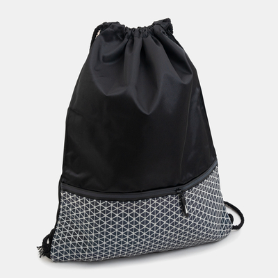 Women's black bag backpack with reflective white print - Accessories