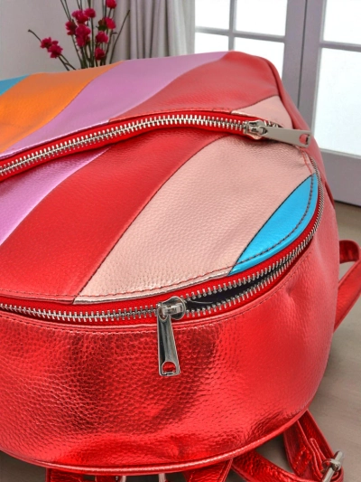 Royalfashion Женский рюкзак из экокожи в полоску Metallic Stripes